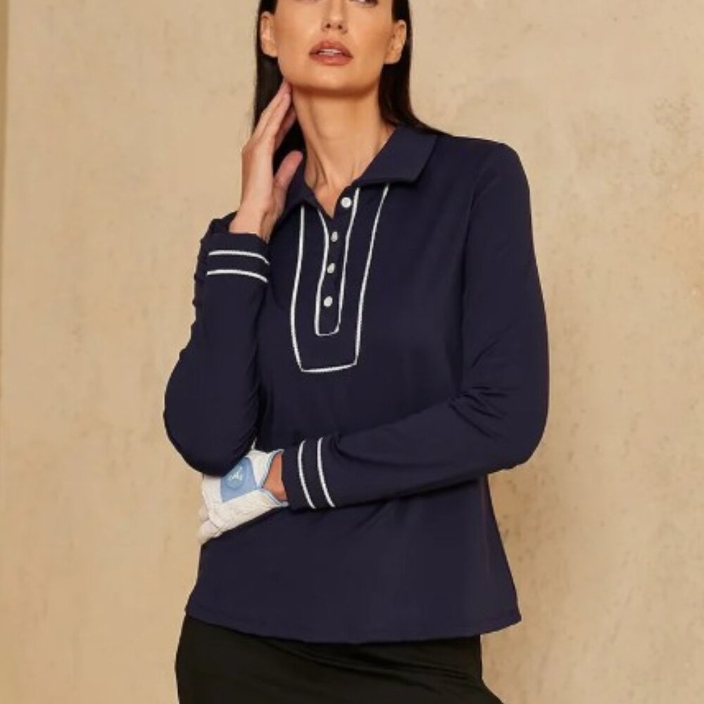 Acegolfs More Than Basic Long Sleeve Polo Top UPF50+, XXL